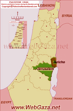 District of Jericho (Ariha) - One of the Palestine Districts-1948, find here important information and profiles from District of Jericho (Ariha).