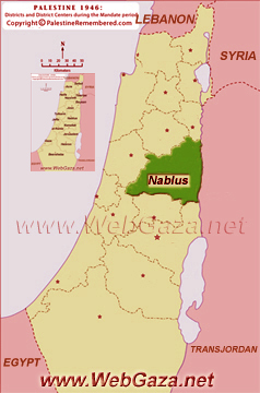 District of Nablus - One of the Palestine Districts-1948, find here important information and profiles from District of Nablus.