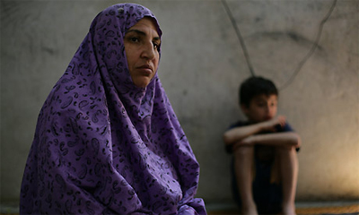 Etedal Zanati, at her house in the Jabaliya refugee camp, northern Gaza.